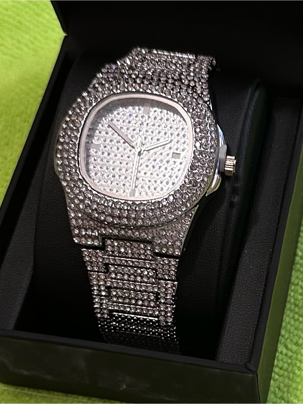 Iced out hip-hop dress watch